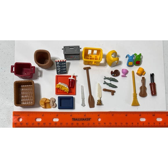 Playmobil Other - Playmobil Assorted LOT‎ Fast Food Tray Buckets Paddle Backpacks Fish Life Jacket